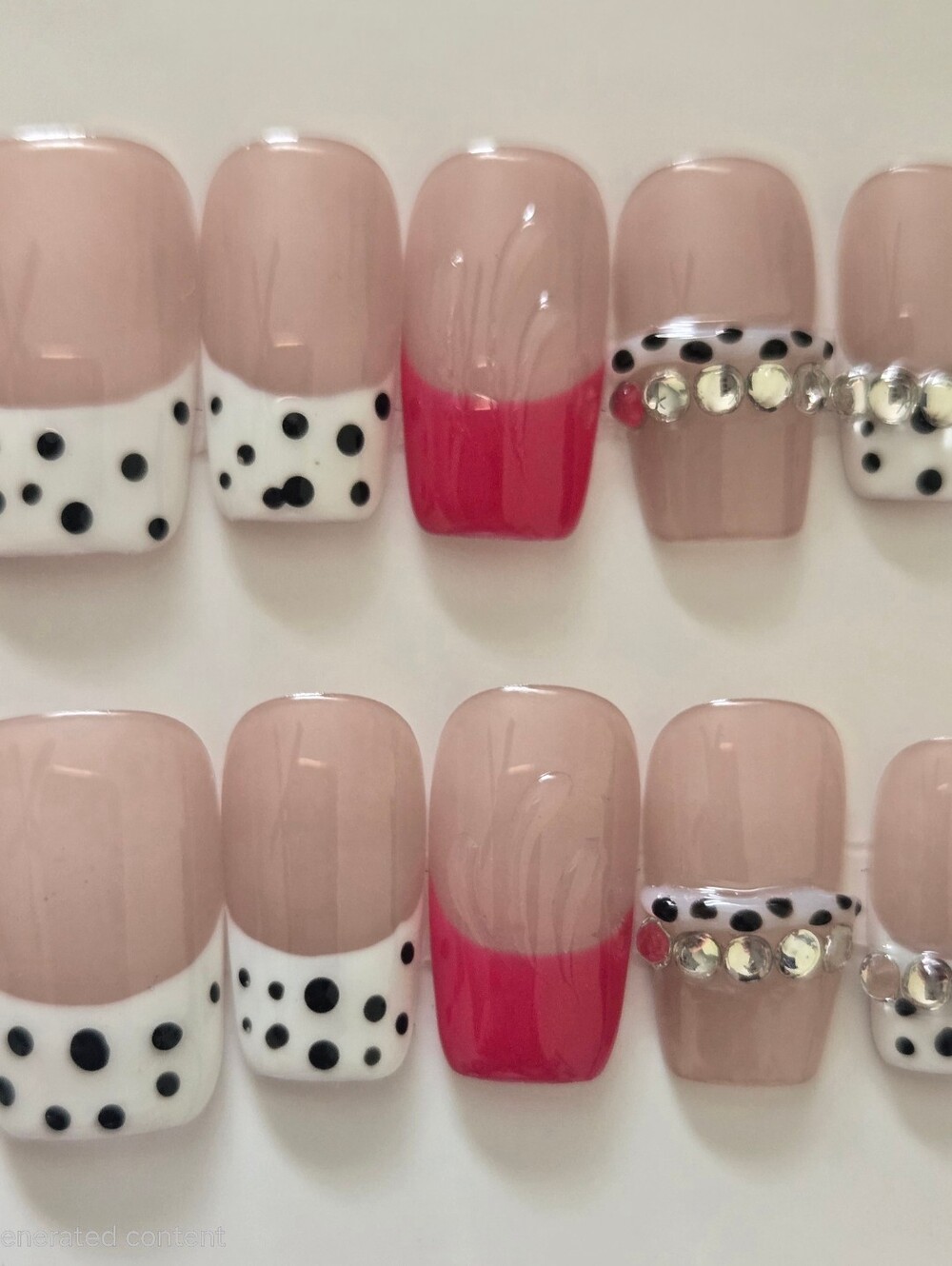 Pink & White Polka Dot Press-On Nails